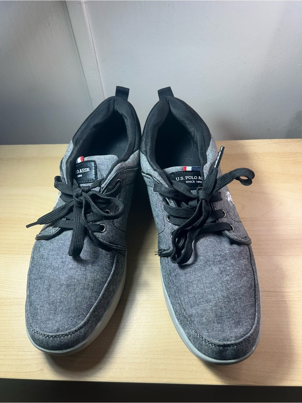 U.S. Polo Assn. Men’s Grey Canvas Lace-Up Sneakers